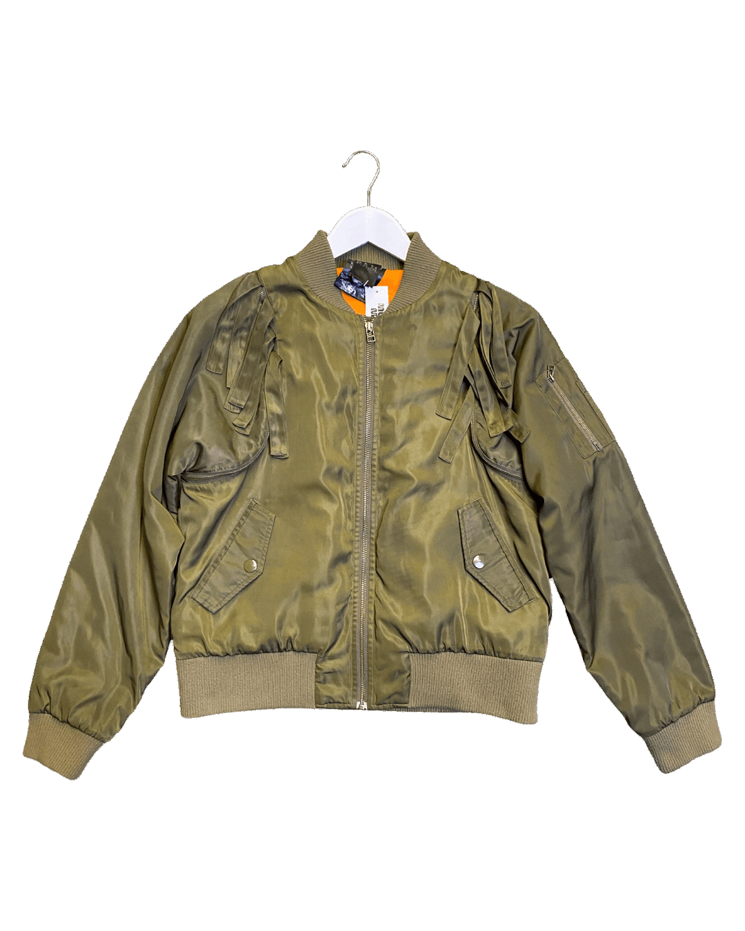Size S | PAM Fringed Satin Bomber Jacket