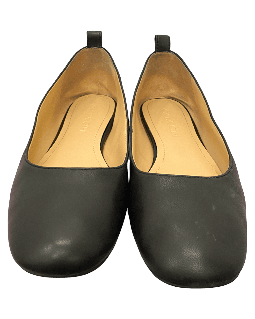 Size 38 | Coach Squared Toe Leather Flats