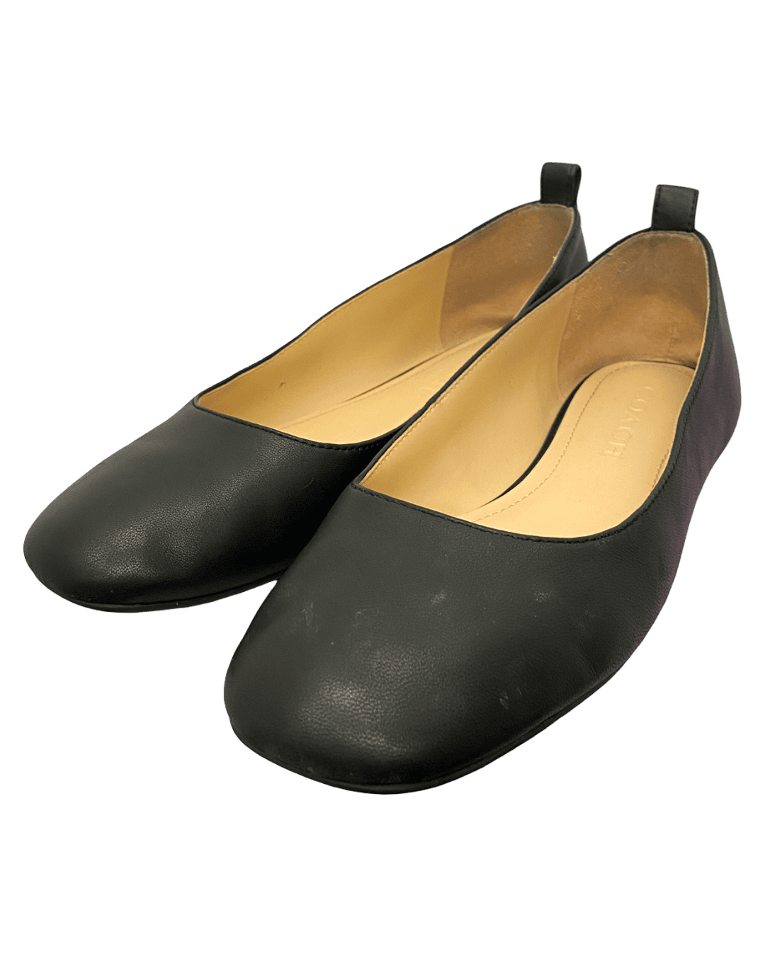 Size 38 | Coach Squared Toe Leather Flats