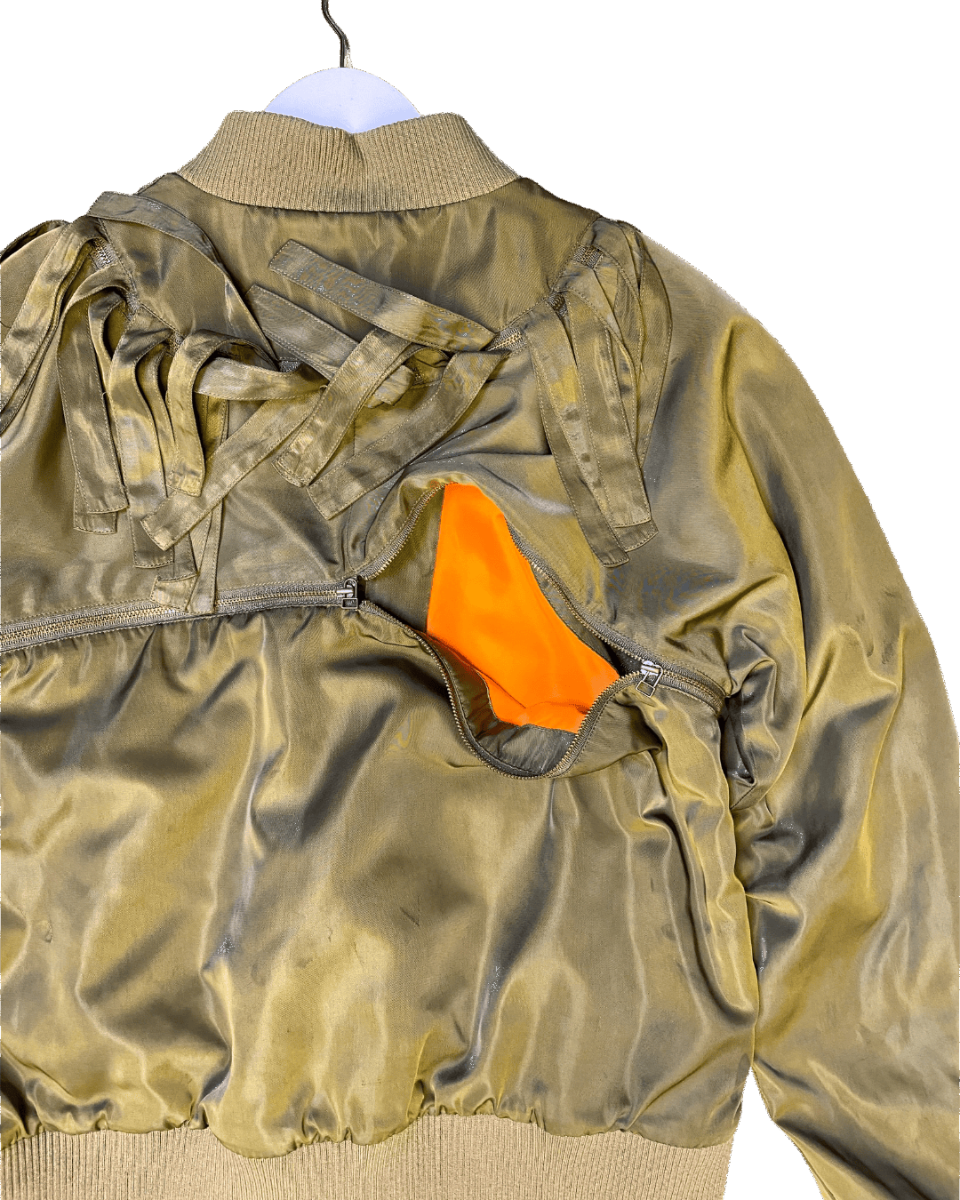Size S | PAM Fringed Satin Bomber Jacket