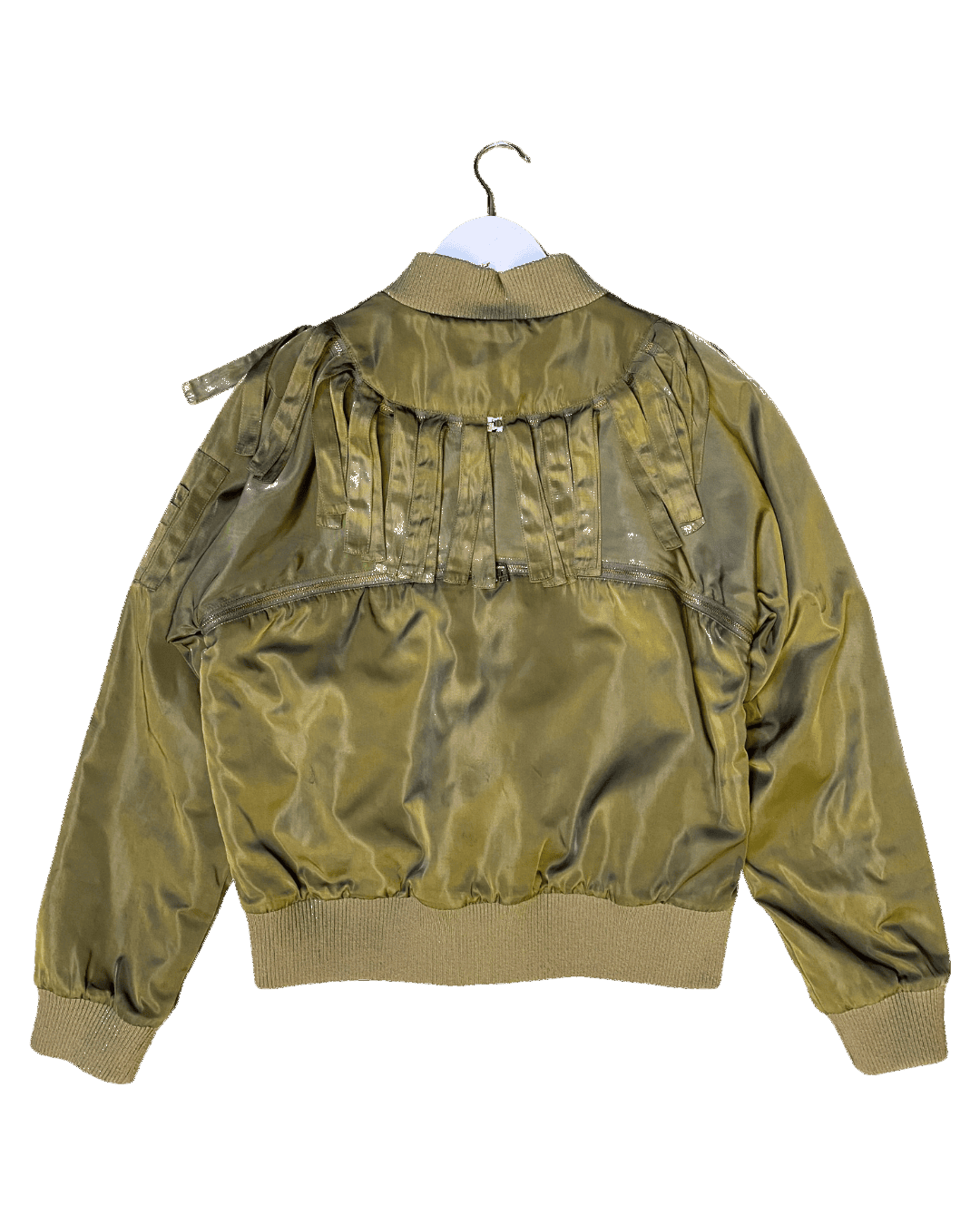 Size S | PAM Fringed Satin Bomber Jacket