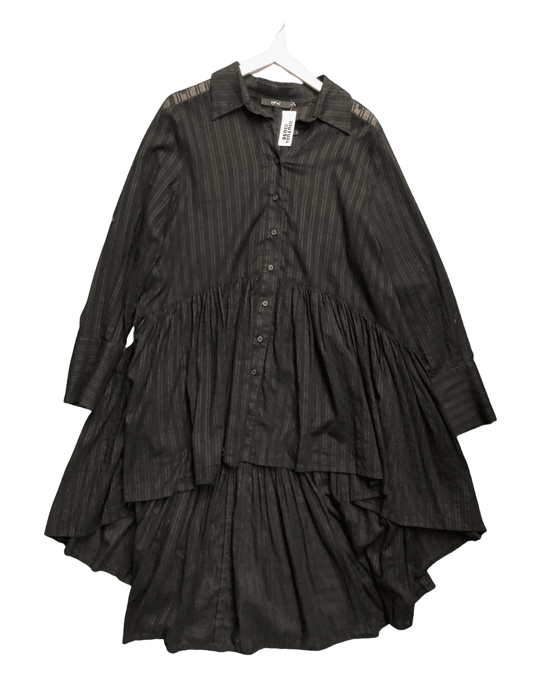 Size S | Et Al Sheer Striped Shirt Dress