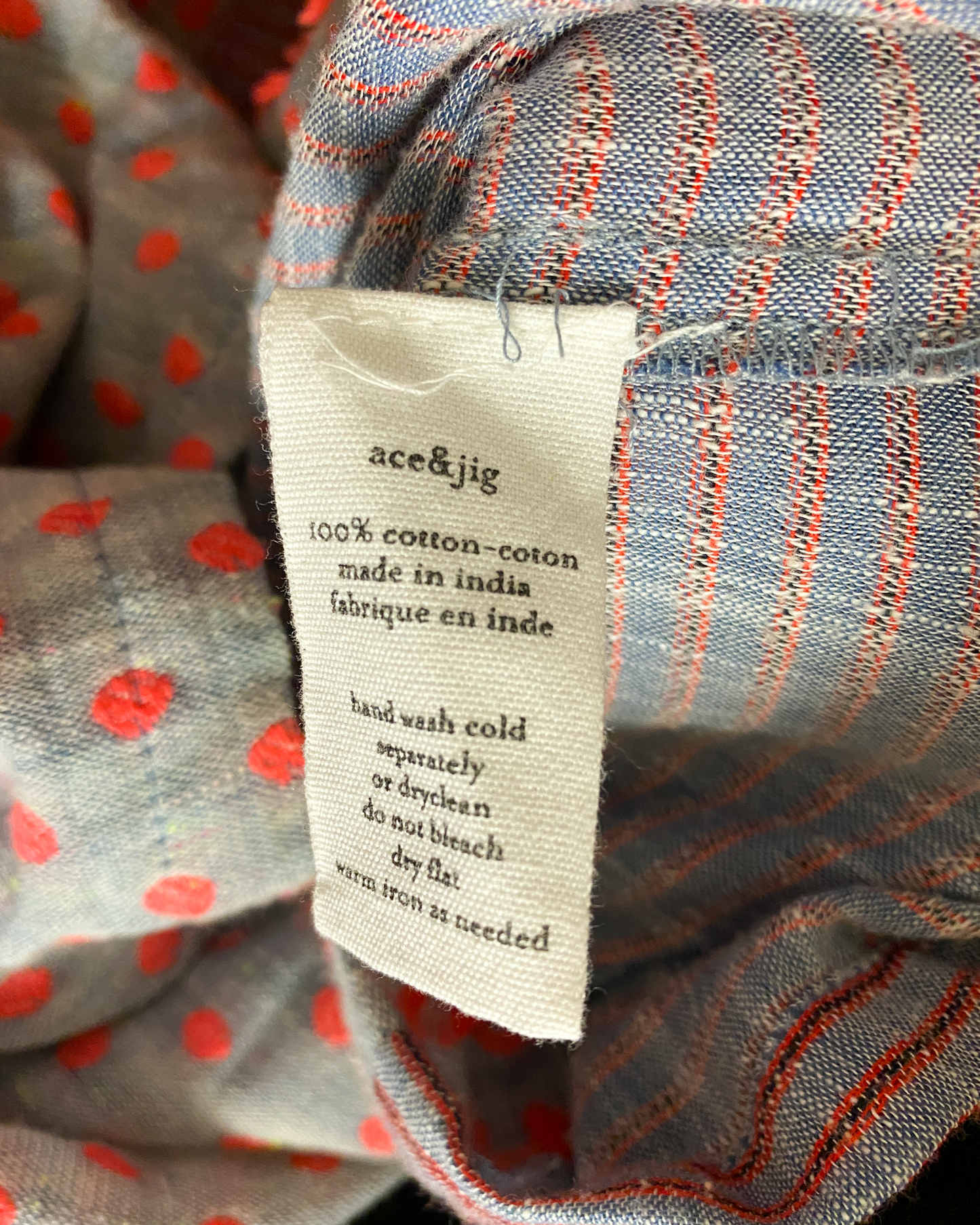 Size L | Ace & Jig Grey & Pink Cotton Top