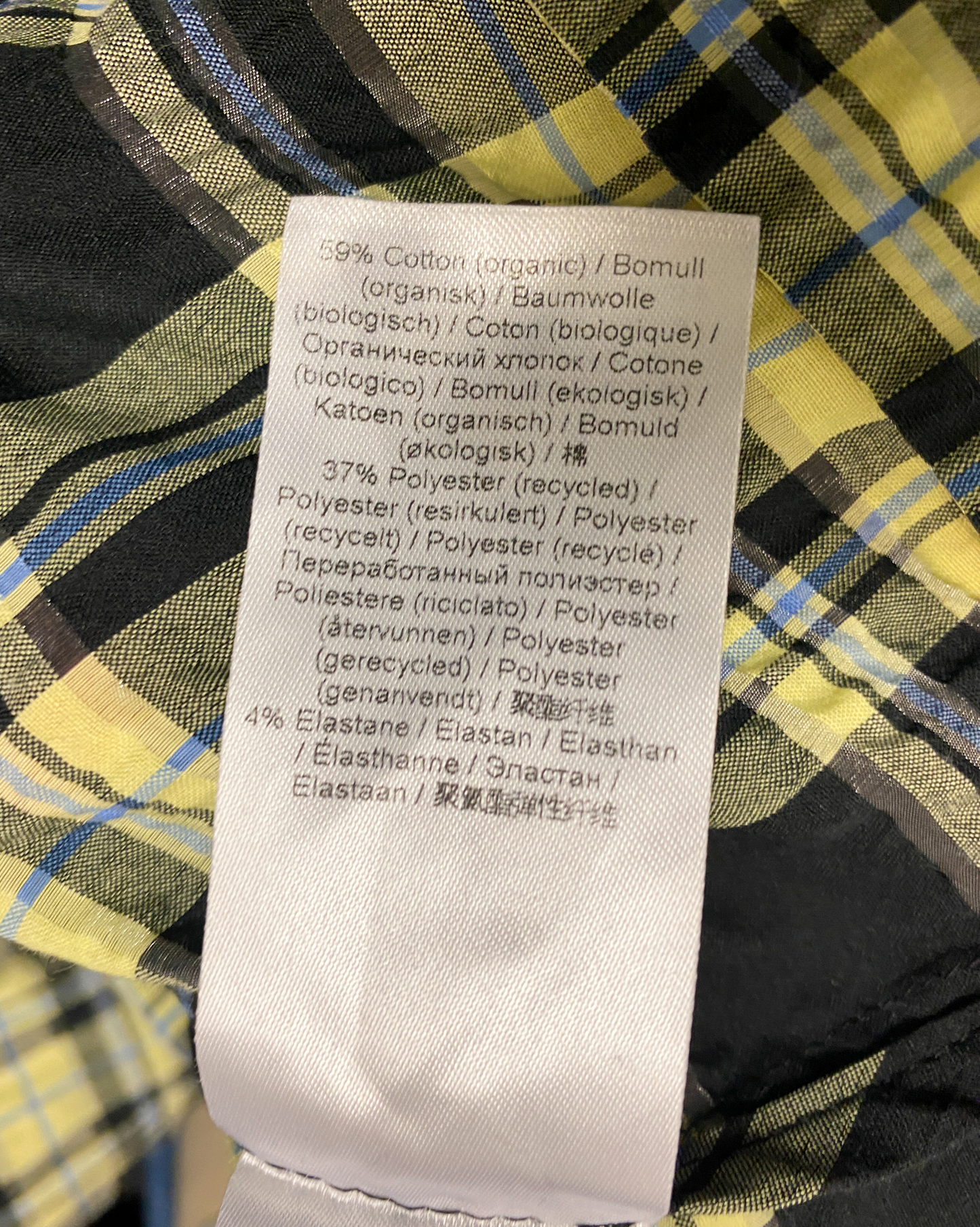 Size 36 (S) | Ganni Plaid Cotton Seersucker Dress