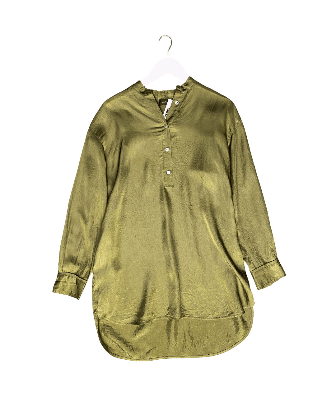 Size L | Lee Matthews Crinkle Satin Tunic Top