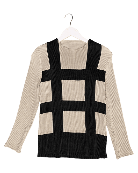 Size S/M | Issey Miyake Grid Pleated Top