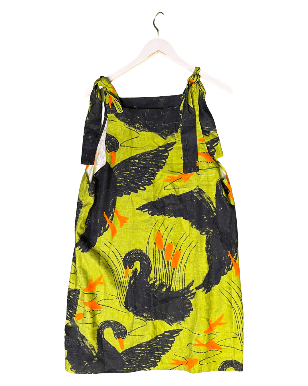 Size M | Tara Whalley Linen Black Swans Dress