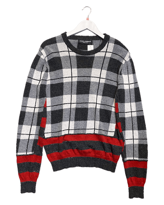 Grey / Red Dolce & Gabbana Jumper, M