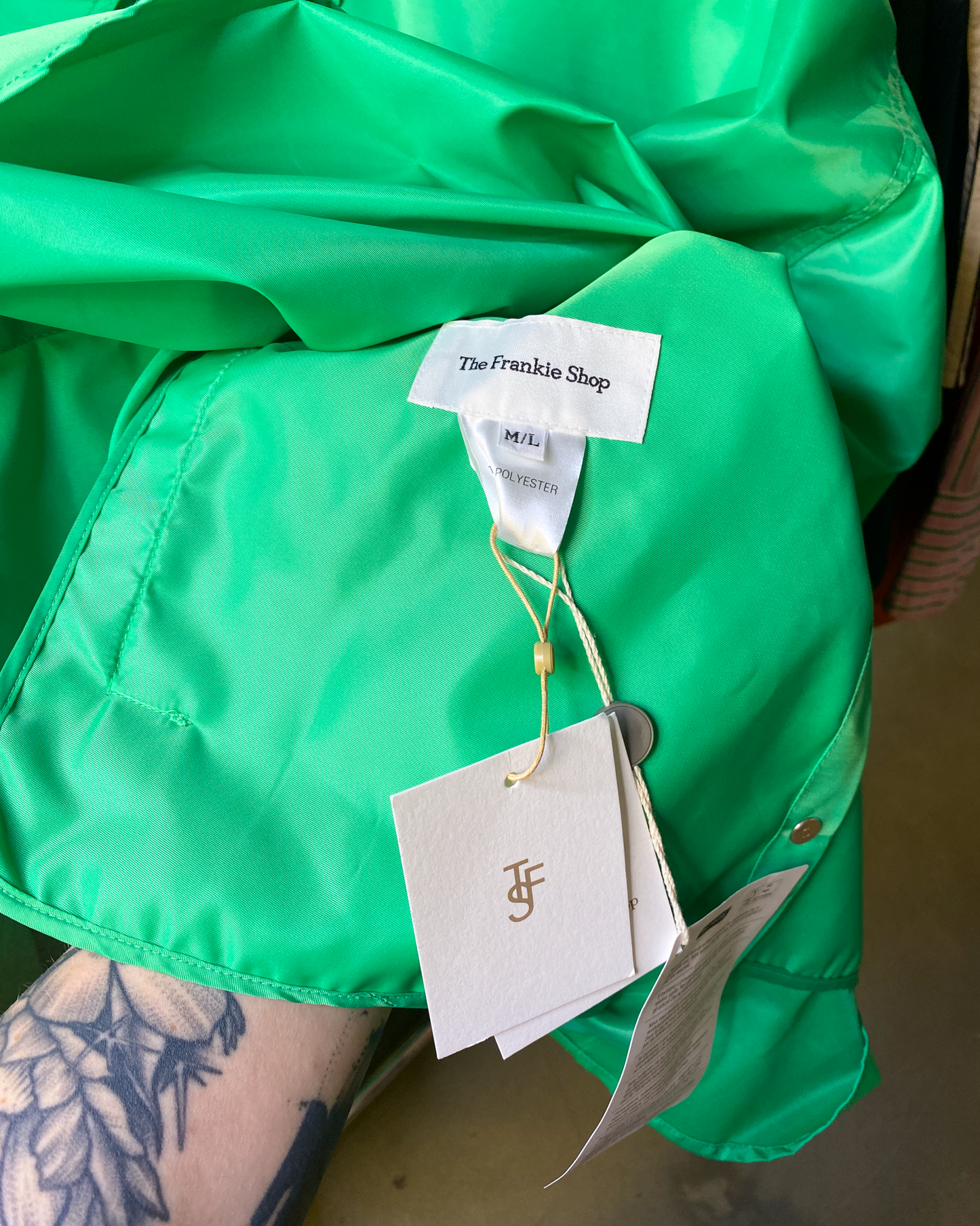 Size M/L | The Frankie Shop La Perla Satin Shirt Jacket With Tags