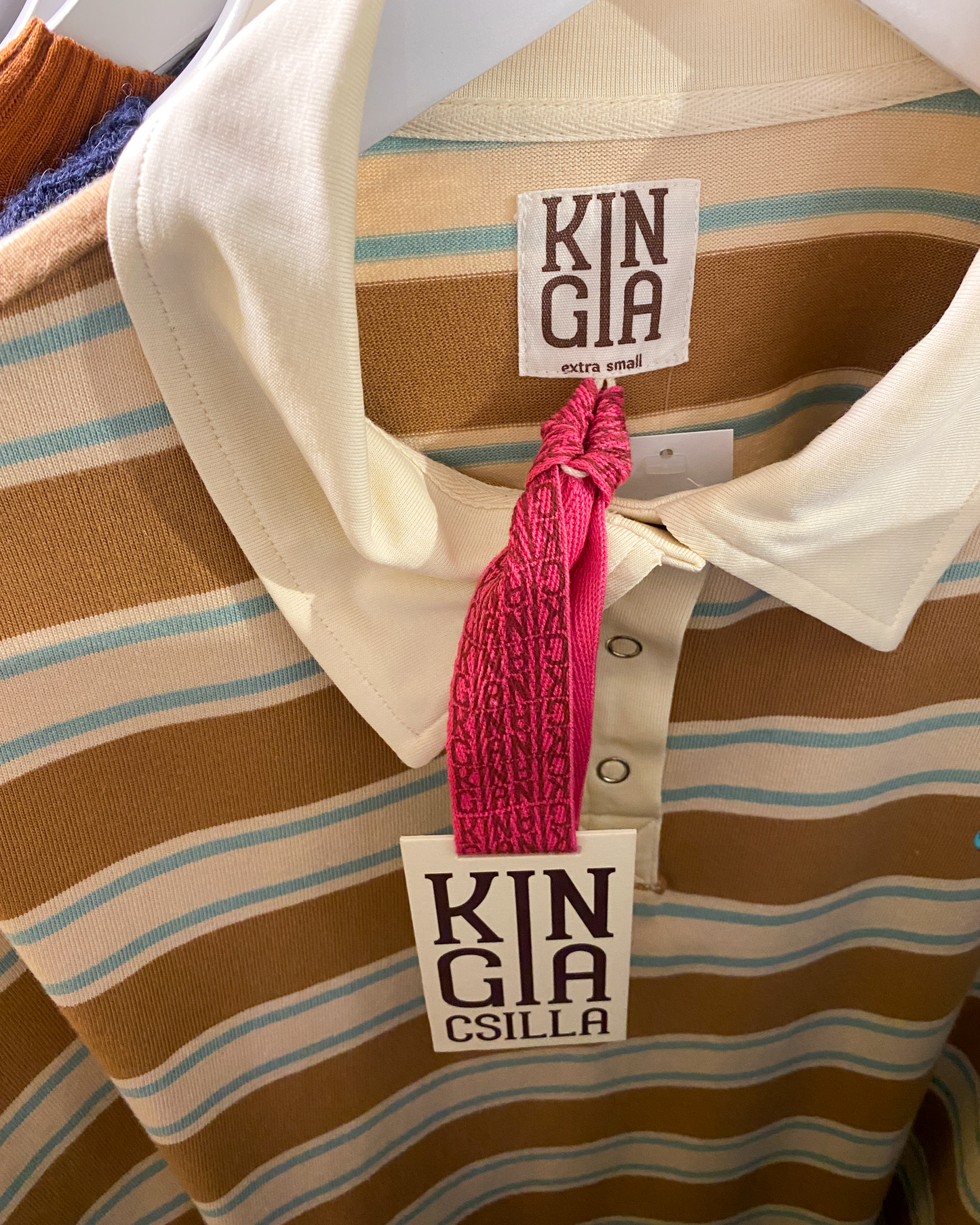 Size XS | Kinga Csilla Striped Polo Top With Tags