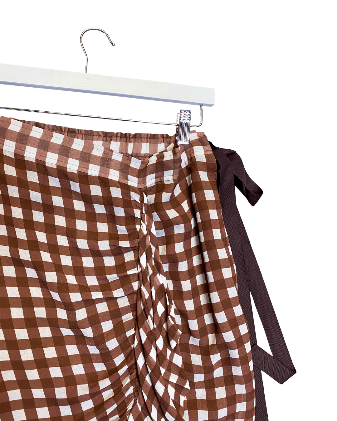 Size S | Lee Matthews Frilly Check Silk Skirt
