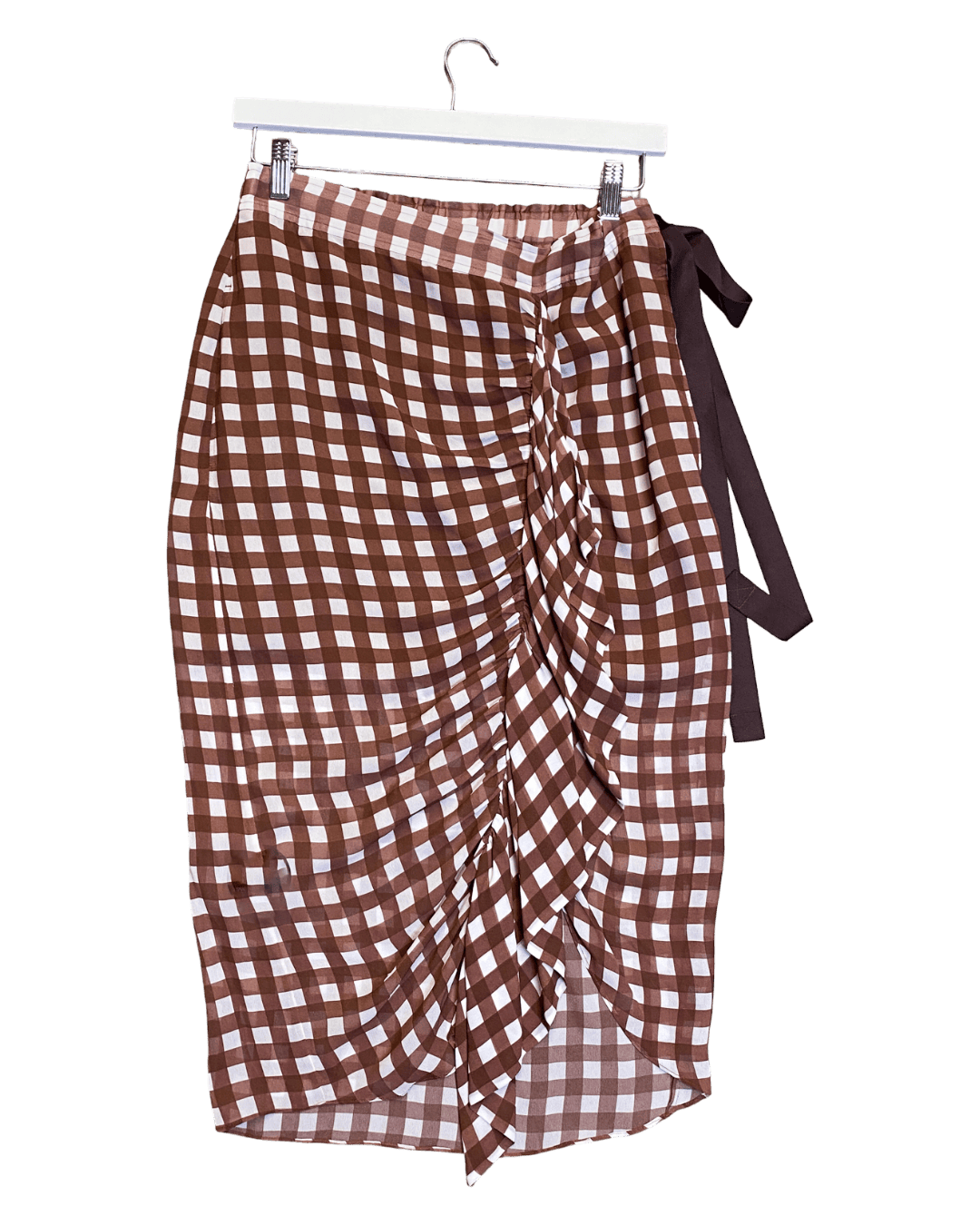 Size S | Lee Matthews Frilly Check Silk Skirt