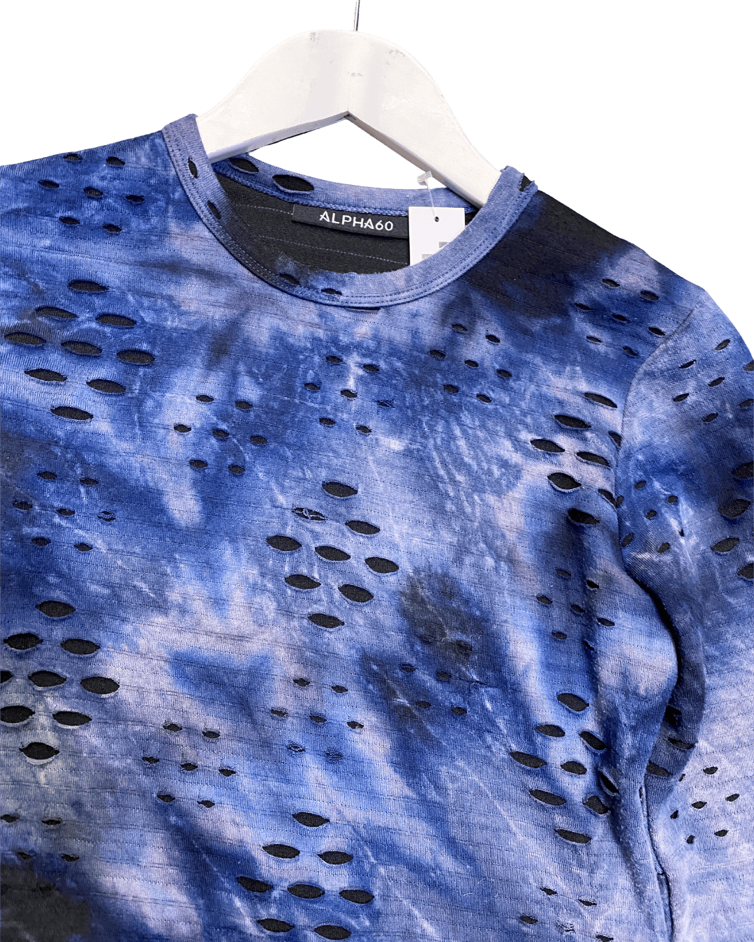 Size S | Alpha60 Distressed Long Sleeve Top