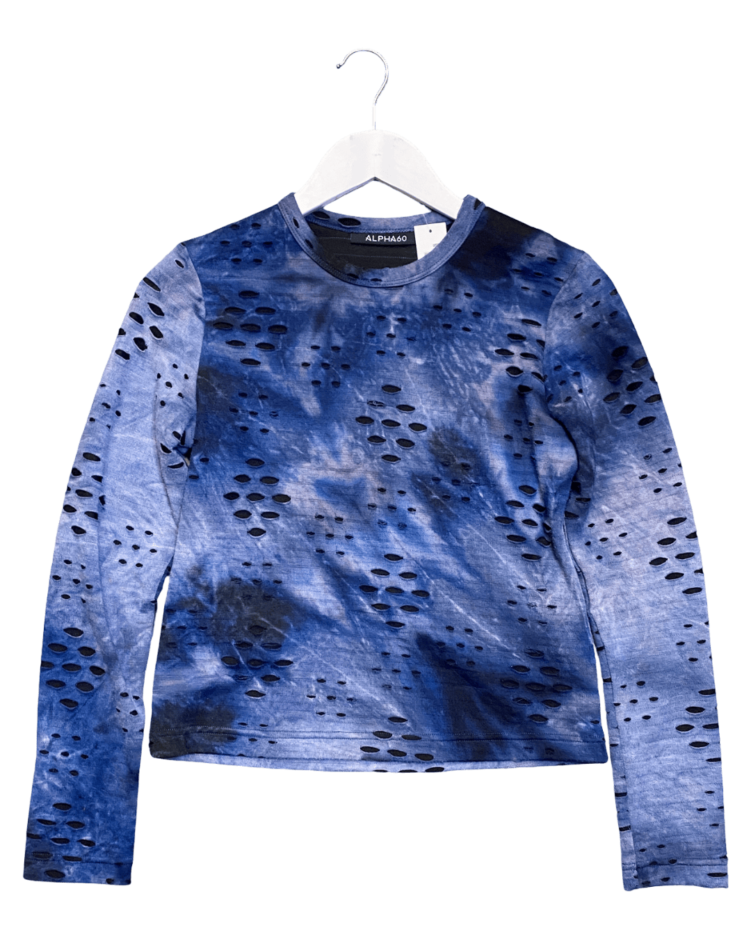 Size S | Alpha60 Distressed Long Sleeve Top