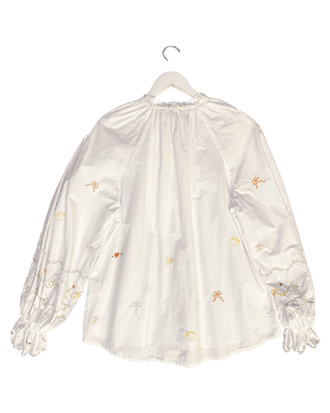 Size 10 | Alemais Embroidered Ruffle Cotton Shirt