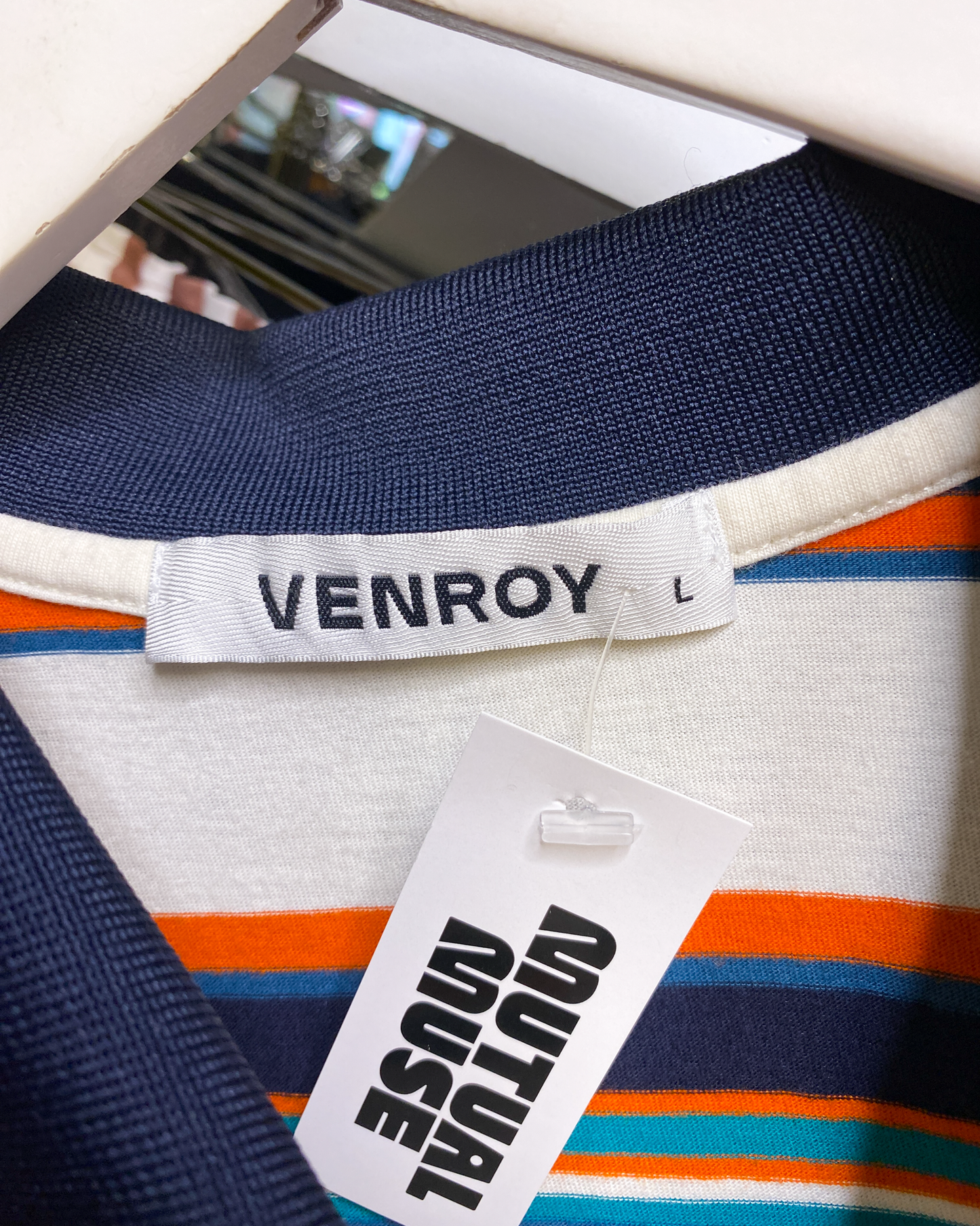 Size L | Venroy Striped Polo Top
