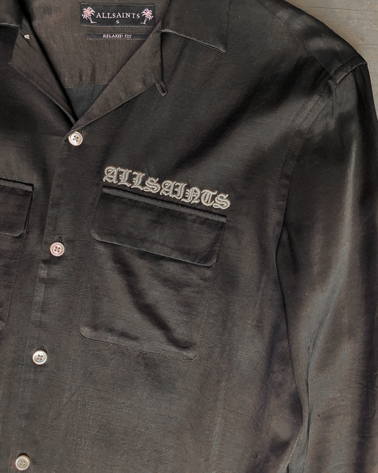Size S | All Saints Troya Satin Shirt