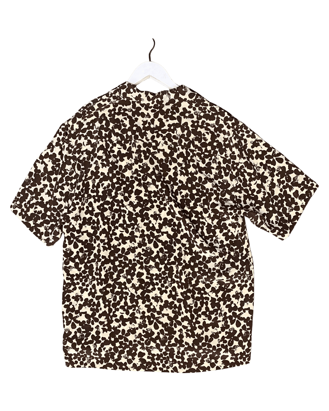 Size L | Handsom Brown on White Silk Shirt