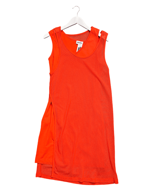 Size S | Kenzo Layered Cotton Mesh Dress