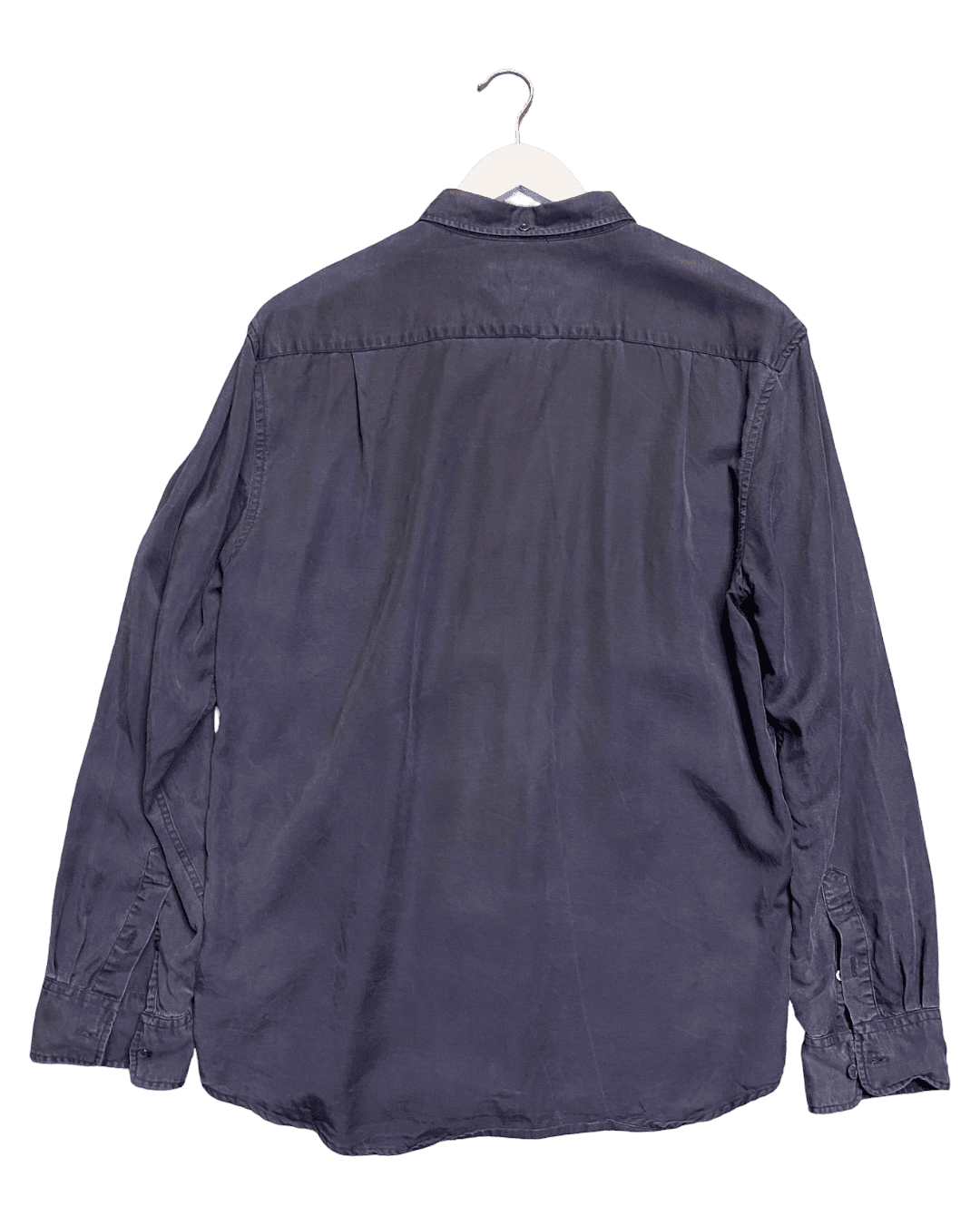 Size L | Venroy Navy Tencel and Linen Shirt