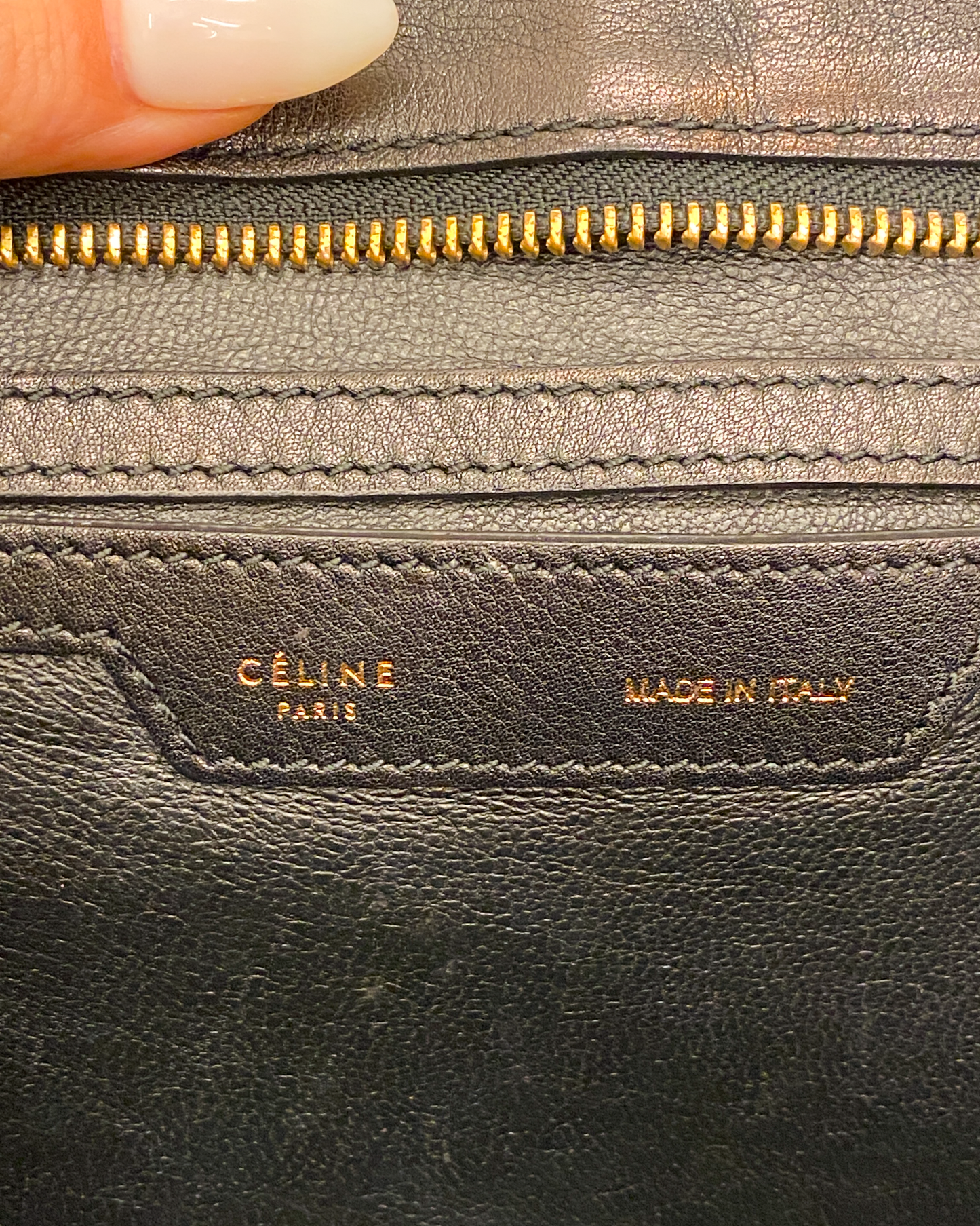 Céline Trapeze Shearling Leather Hand Bag