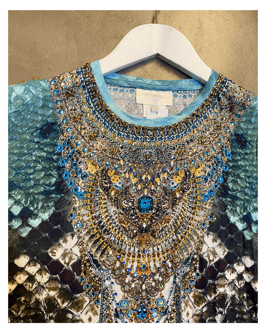 Size S | Camilla Jewelled Collar T-shirt