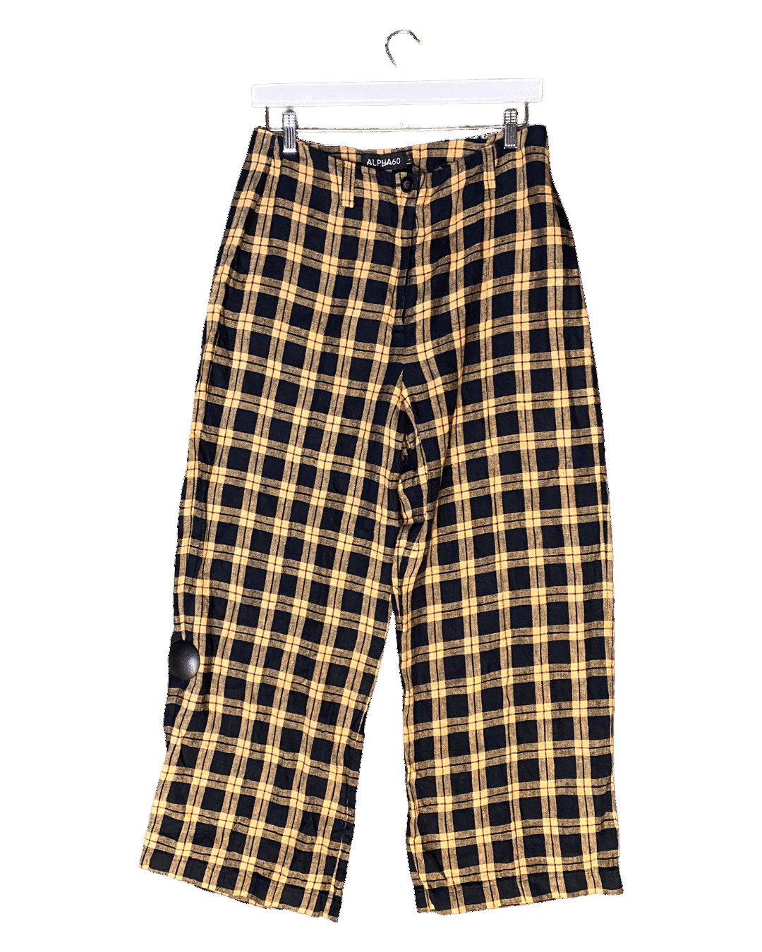Size L | Alpha60 Wide Check Linen Pants