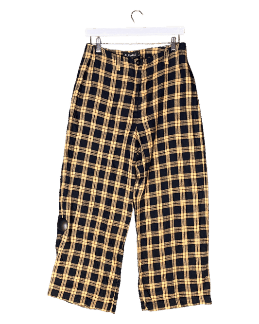 Size L | Alpha60 Wide Check Linen Pants