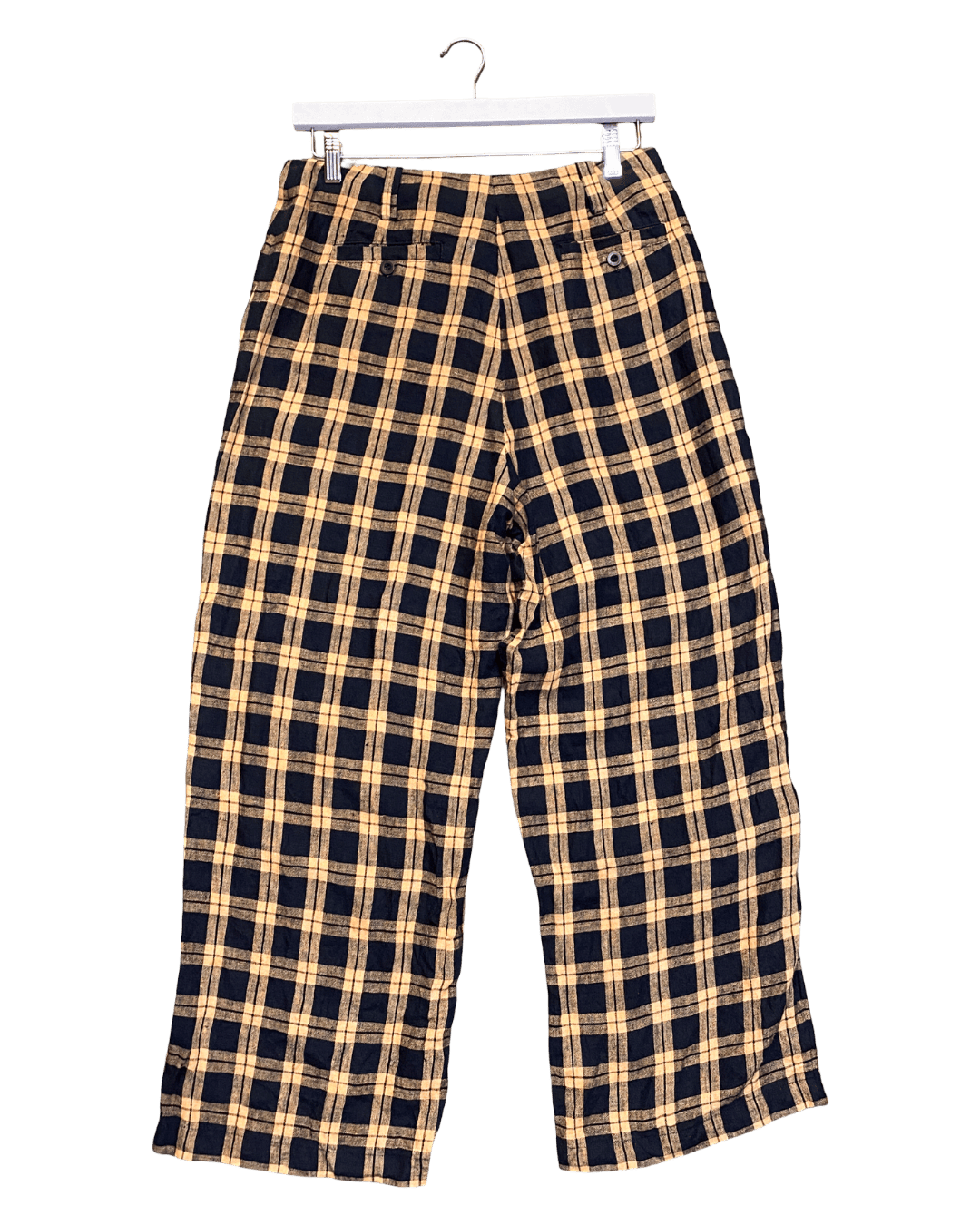 Size L | Alpha60 Wide Check Linen Pants