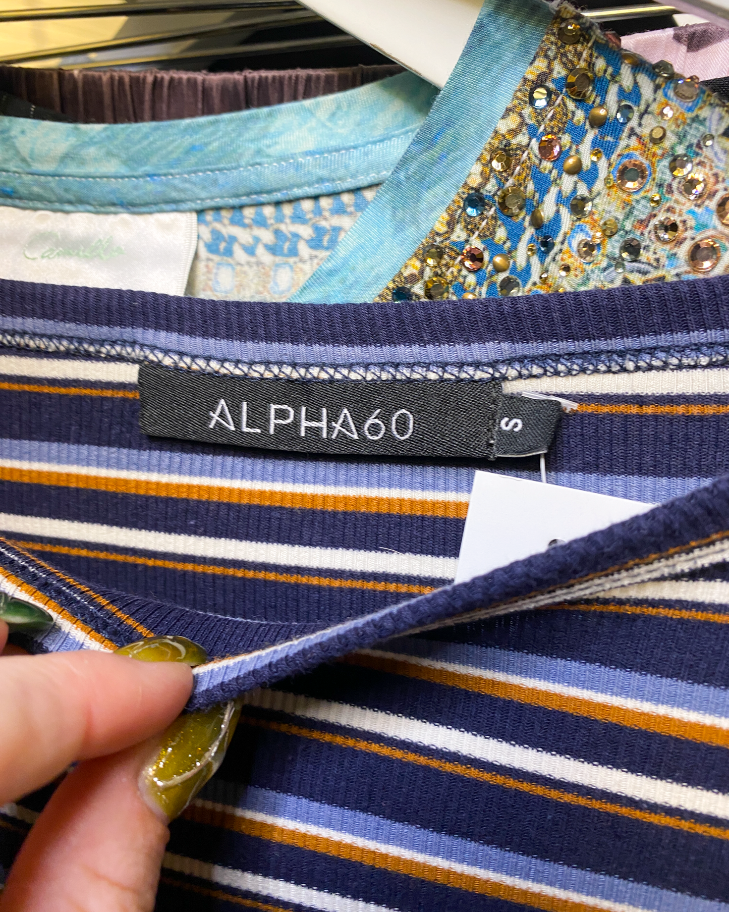Size S | Alpha60 Ribbed Striped Top