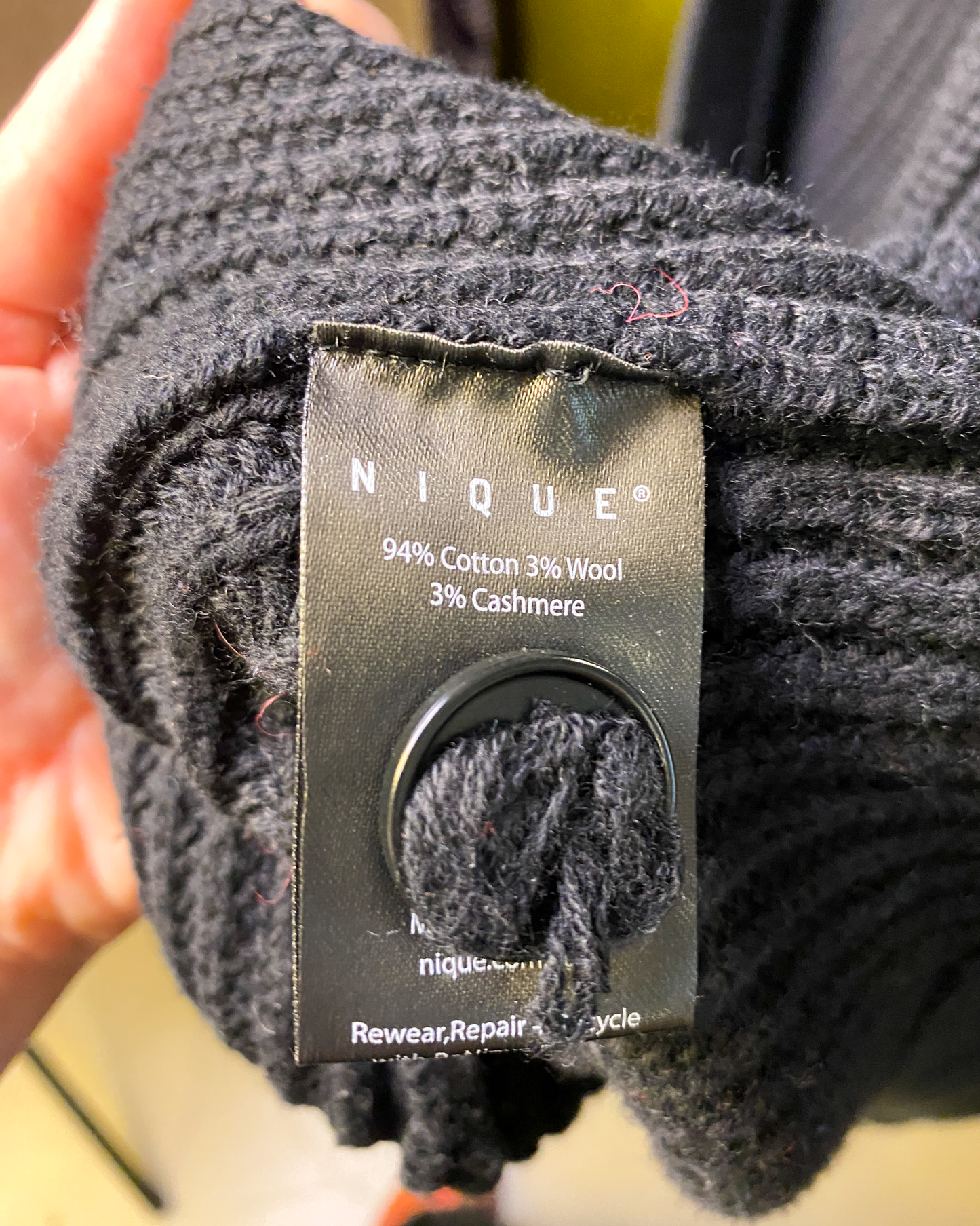 Size S | Nique Chunky Wool/Cotton Knit Cardigan