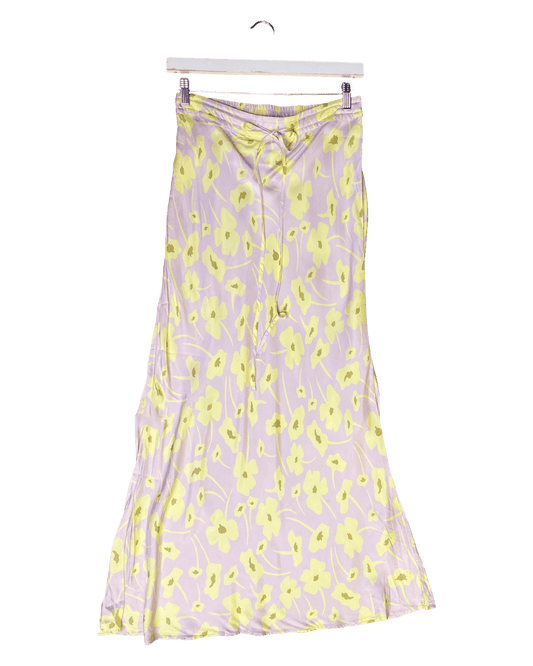Size 2 (M) | Lee Matthews Bias Floral Satin Midi Skirt