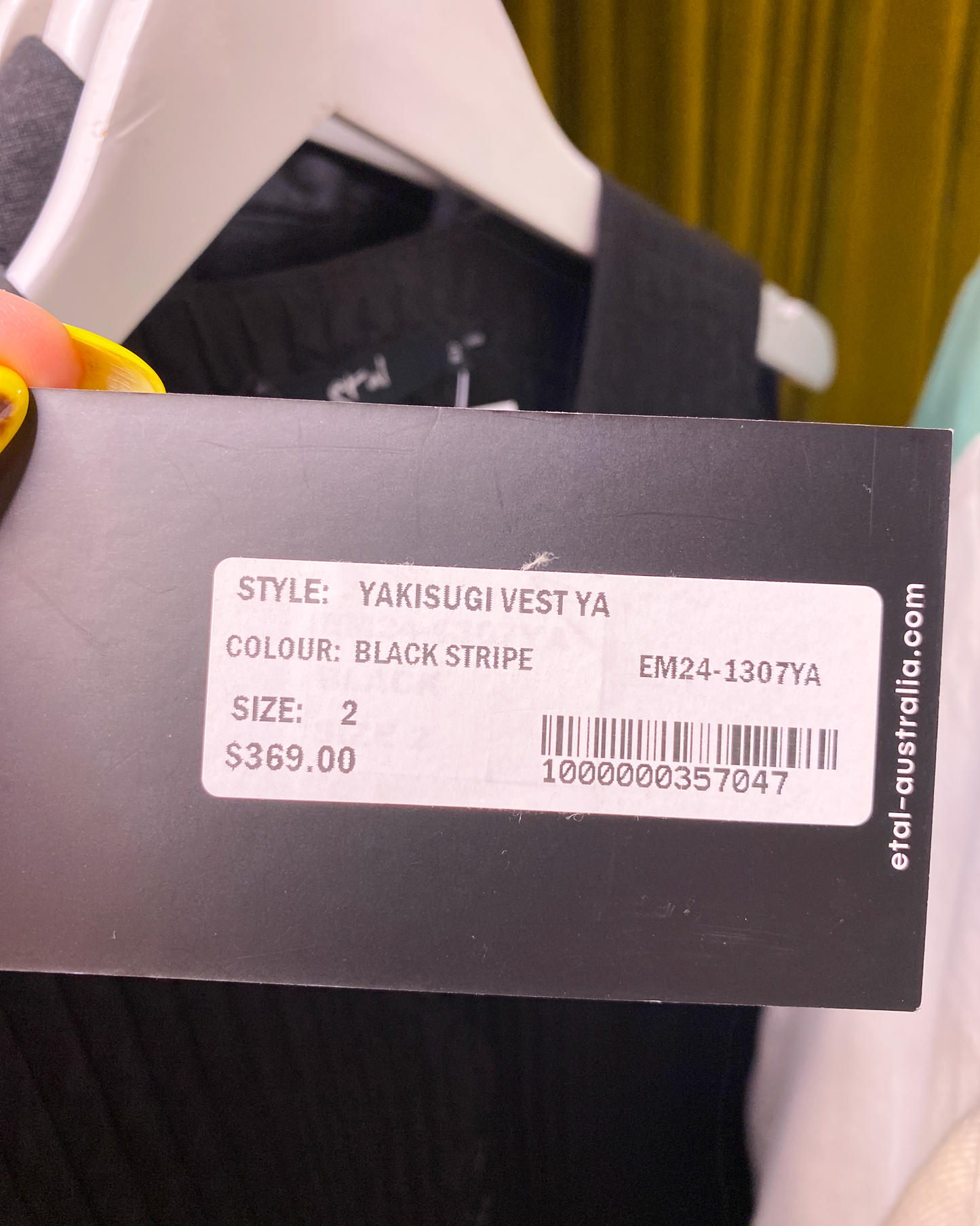 Size 2 (M) | Et Al Crinkled Yasugi Vest NWT