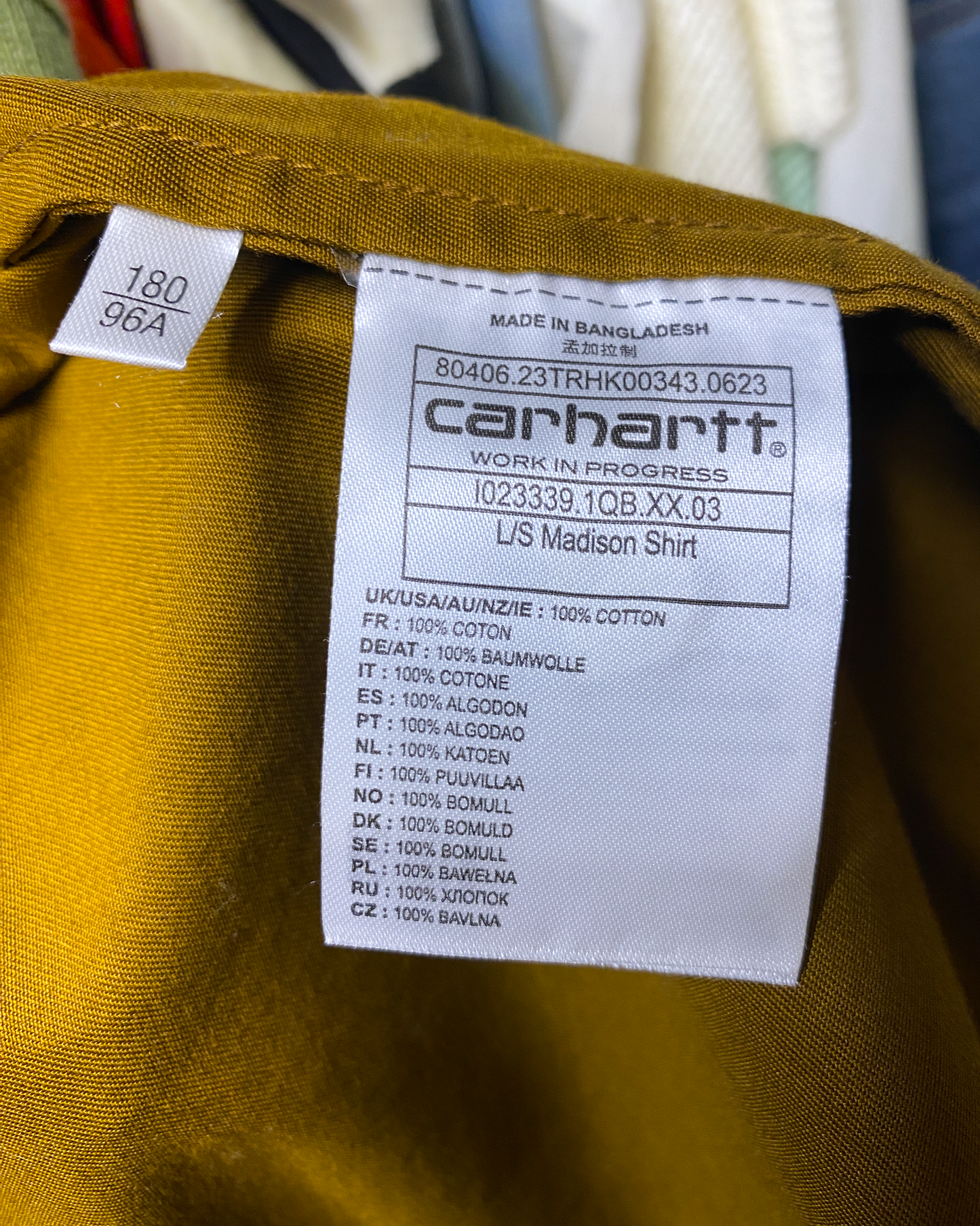 Size L | Carhartt WIP Madison Cotton Shirt
