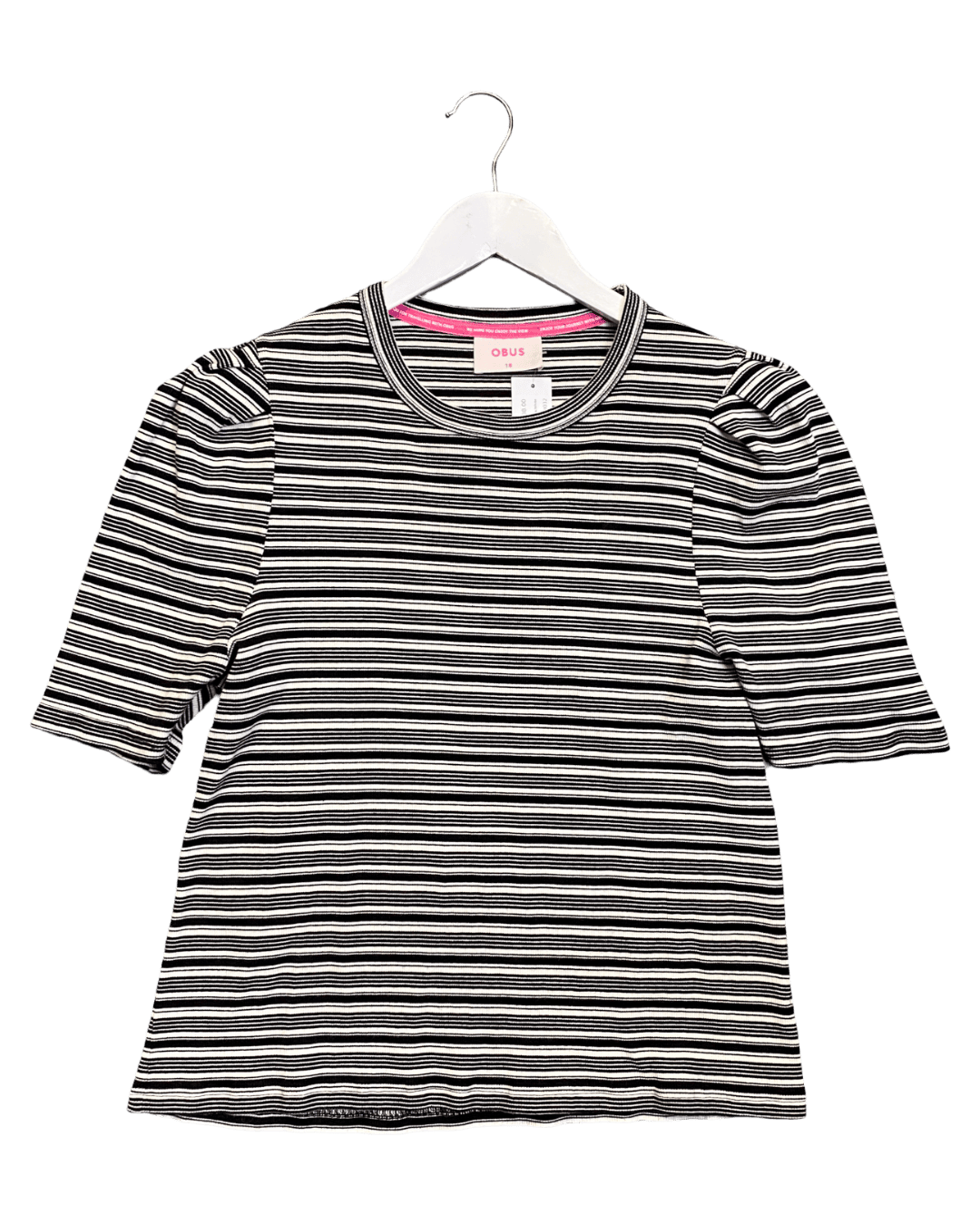 Size 3XL | Obus Striped Puff Sleeve T-shirt