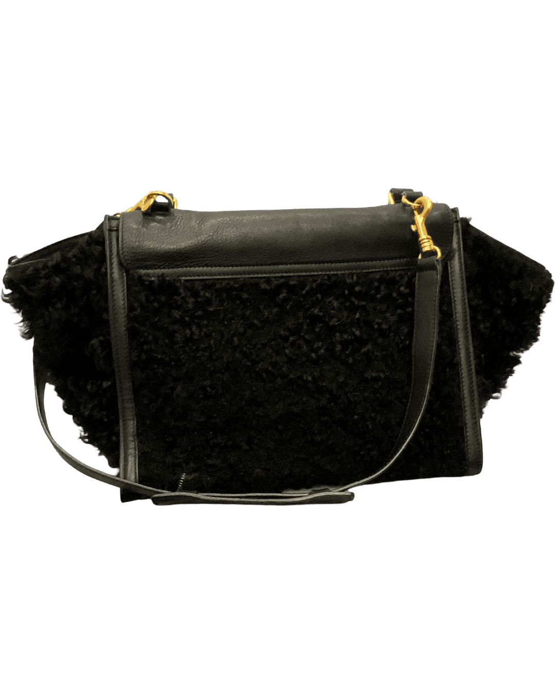 Céline Trapeze Shearling Leather Hand Bag