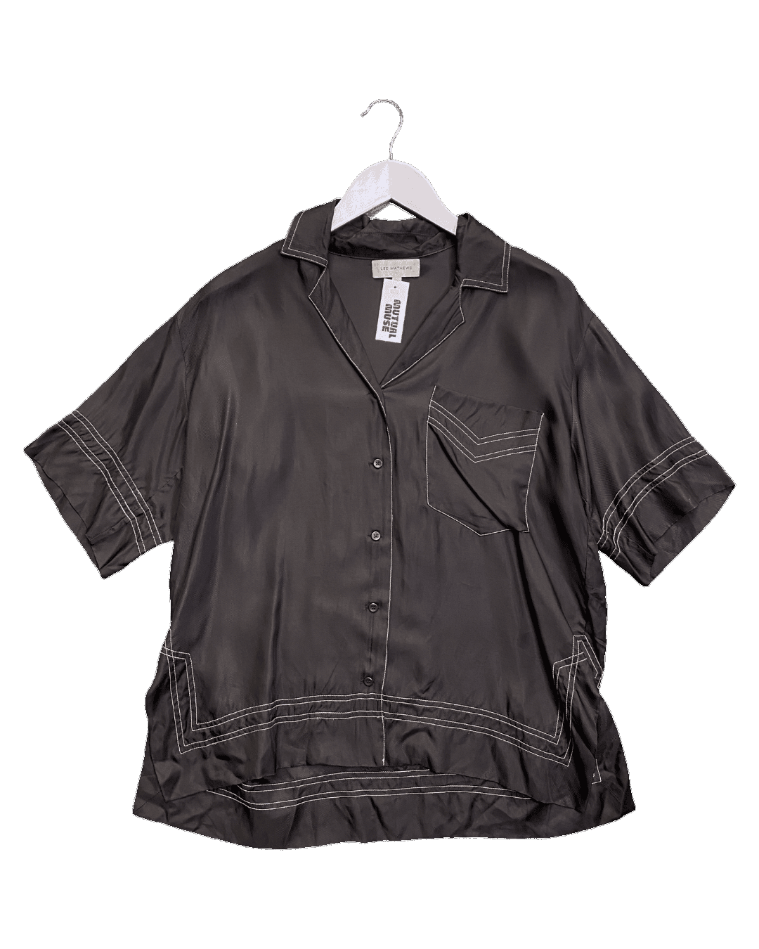 Size 2 (M) | Lee Matthews Satin Cuban Cut Shirt