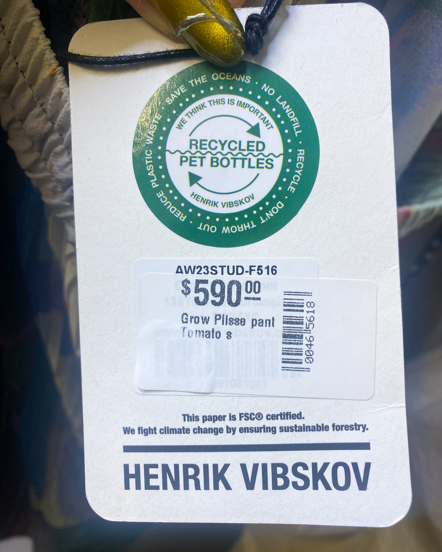Size XS | Henrik Vibskov Pleated Pants With Tags
