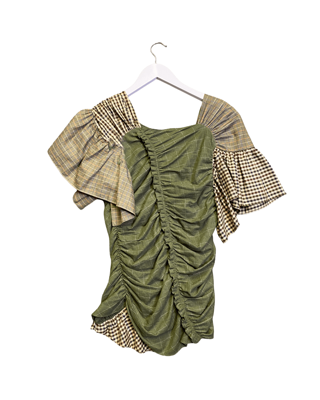 Size 2 (M) | Lee Mathews Gathered Plaid Top