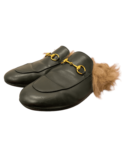 Size 37 | Gucci Fur Horsebit Mules