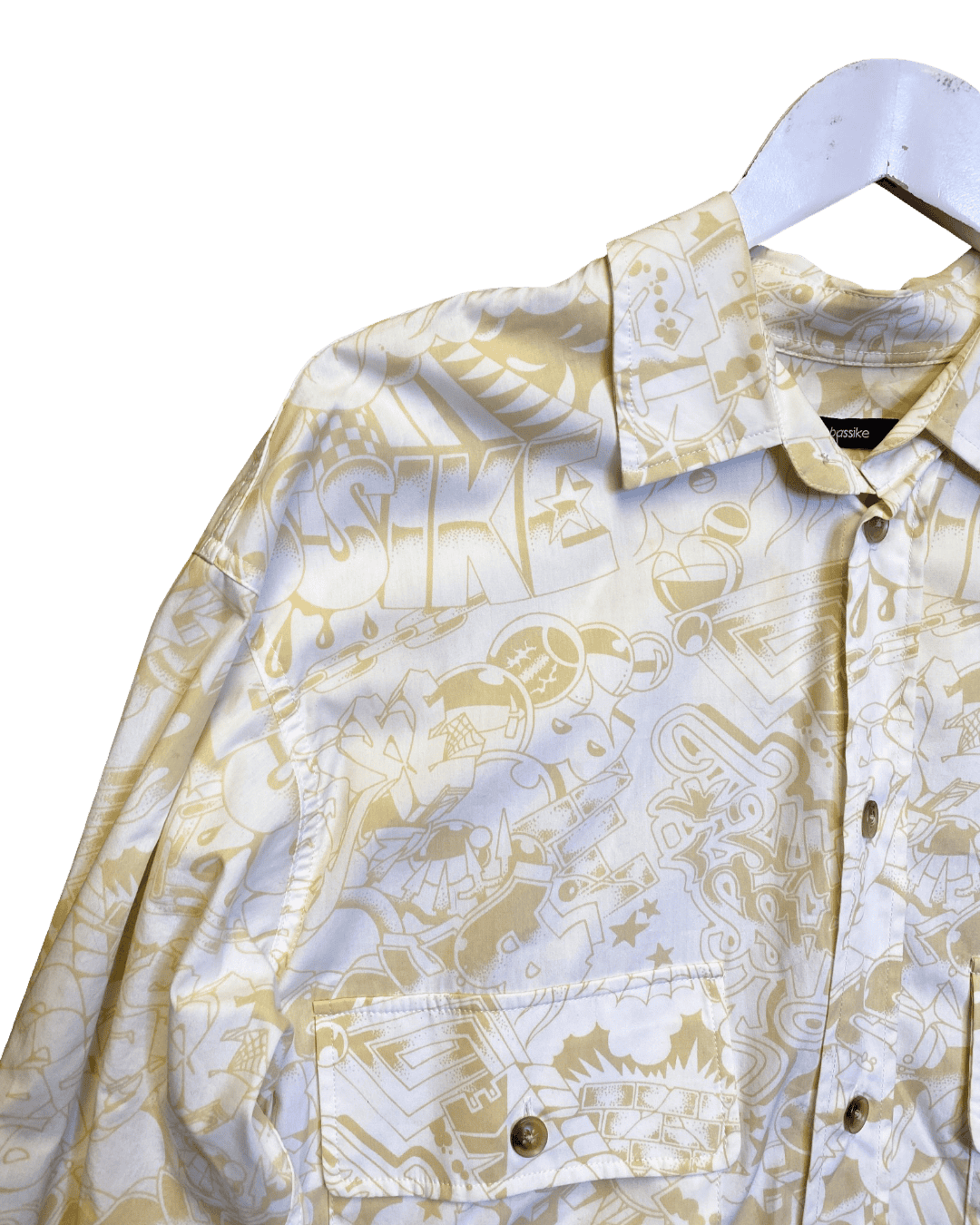 Size XXS | Bassike Print Cotton Shirt Dress