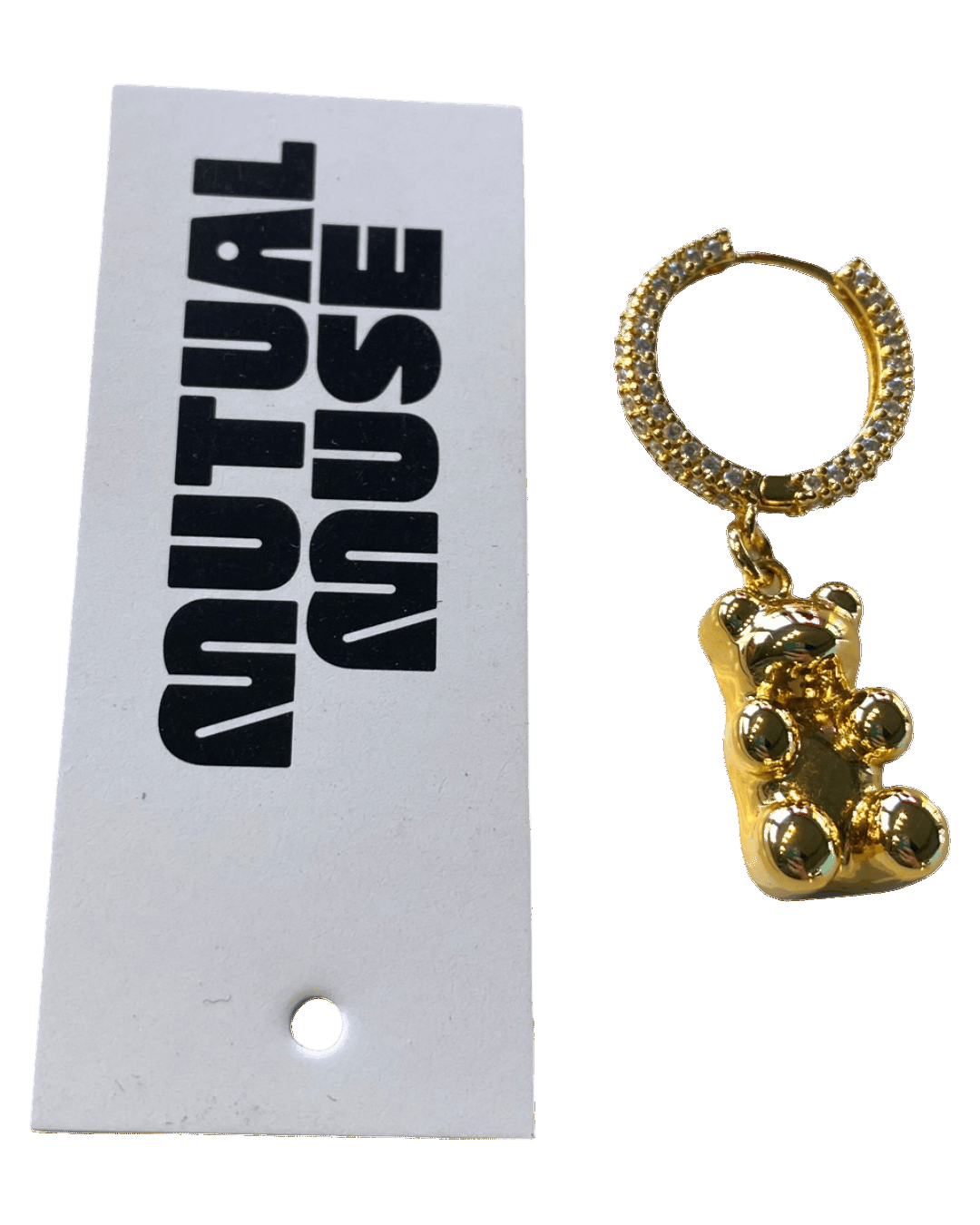 Crystal Haze Golg Gummy Bear Earring