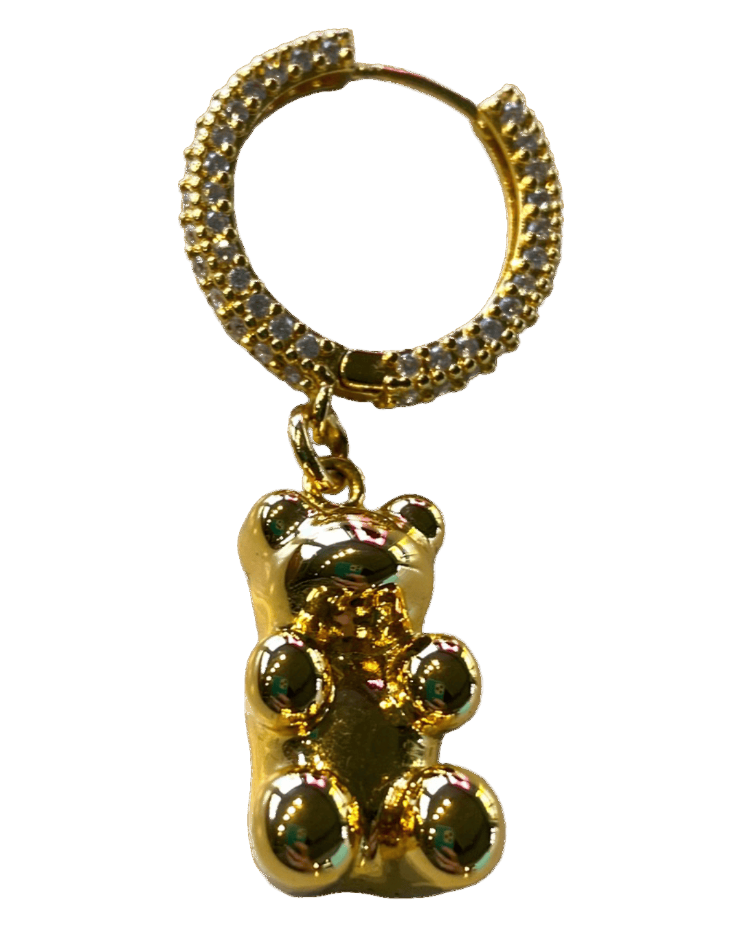 Crystal Haze Golg Gummy Bear Earring