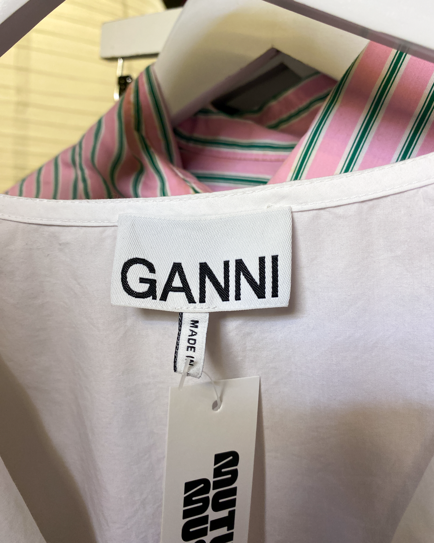 Size 36 (S) | Ganni Tie Front Cotton Top