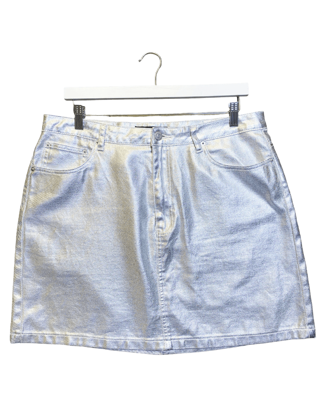 Size XL | Alpha60 Silver Mini Skirt
