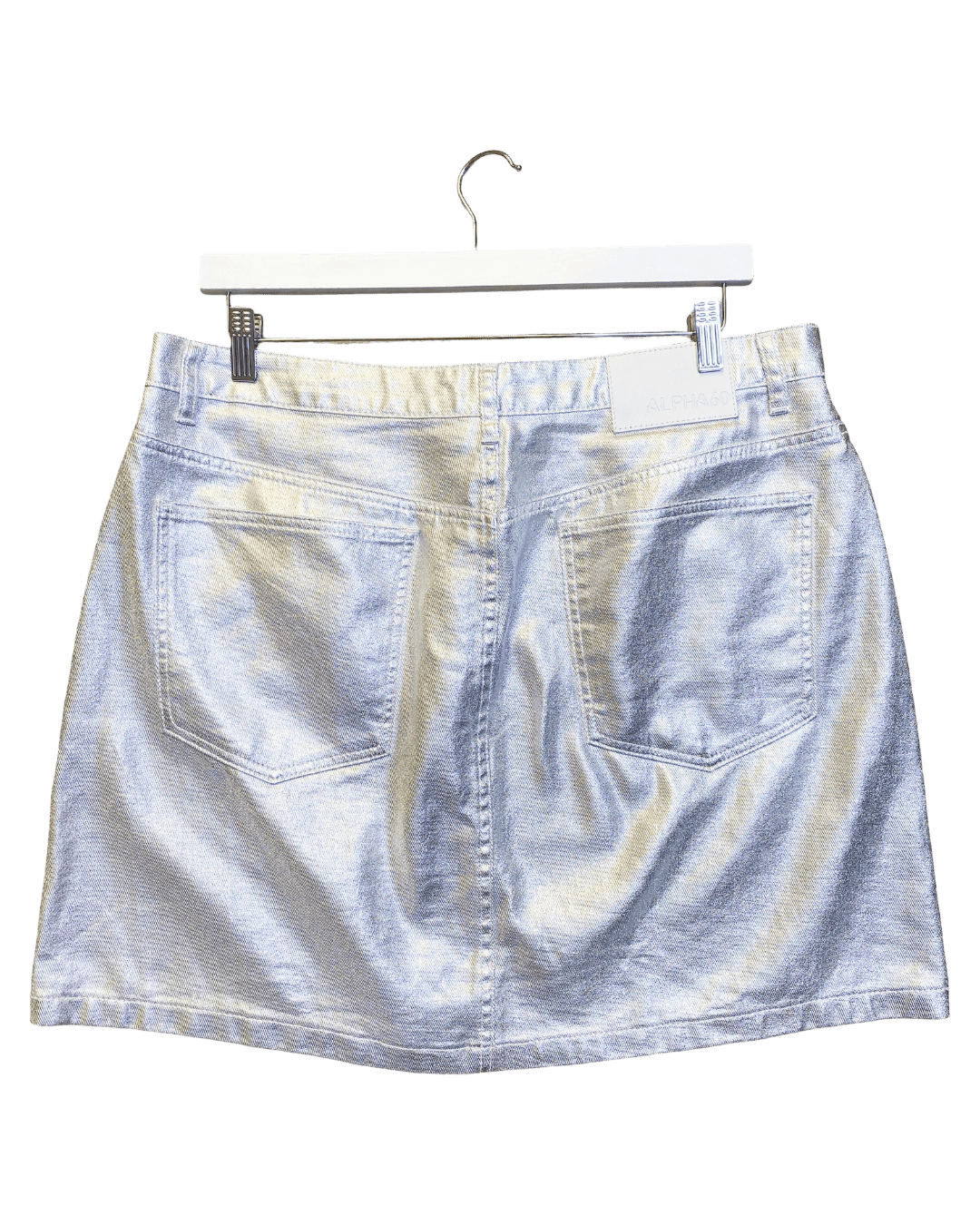 Size XL | Alpha60 Silver Mini Skirt