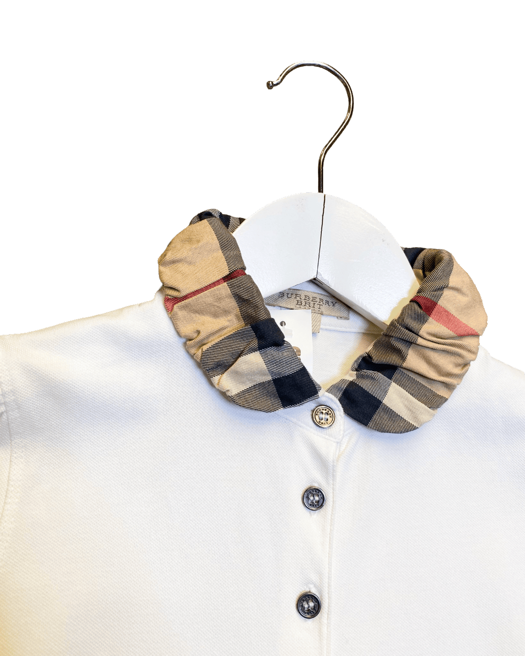Size S | Burberry Brit Ruffle Plaid Polo Top