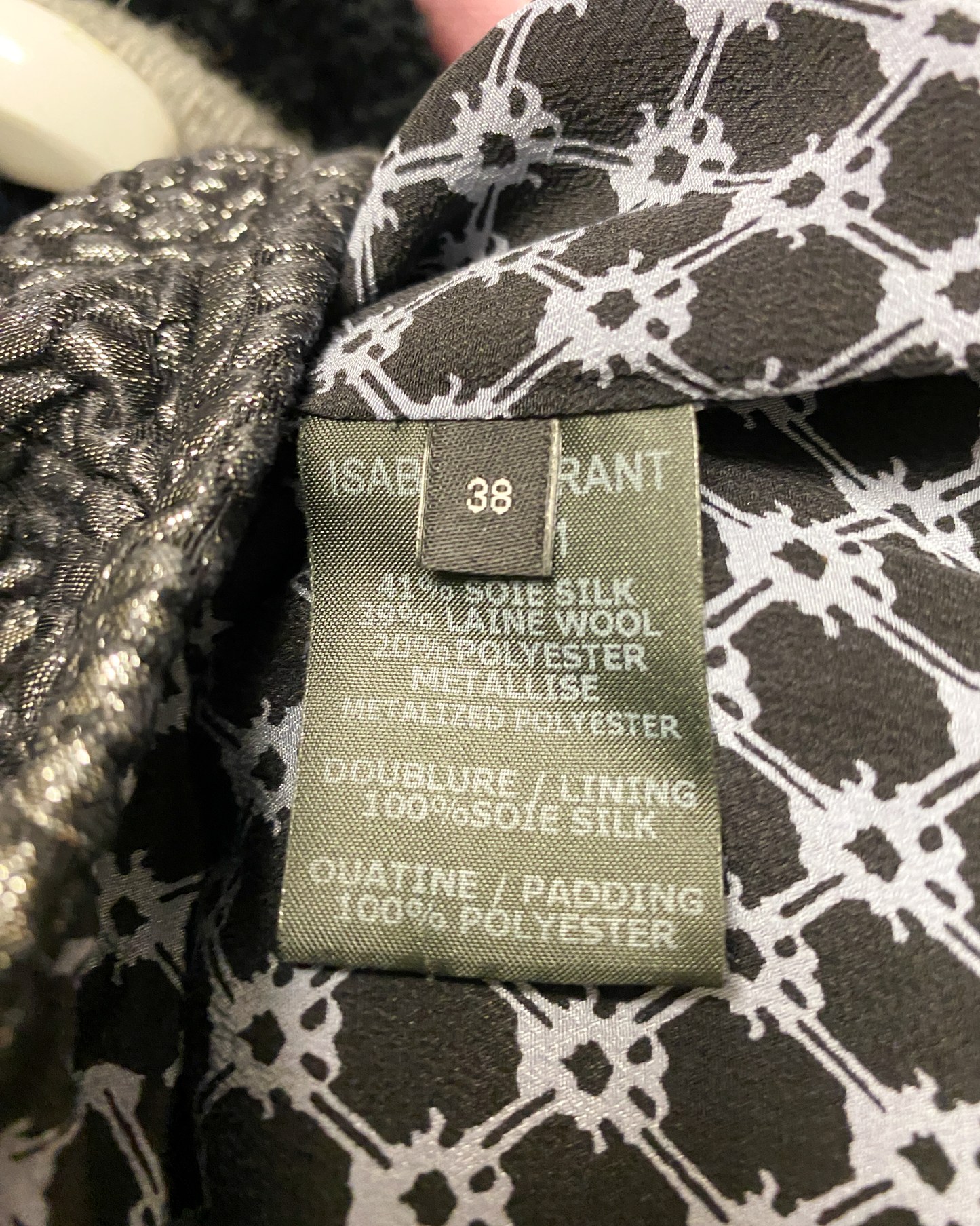 Size 38 (10) | Isabel Marant Metallic Pebbled Jacket
