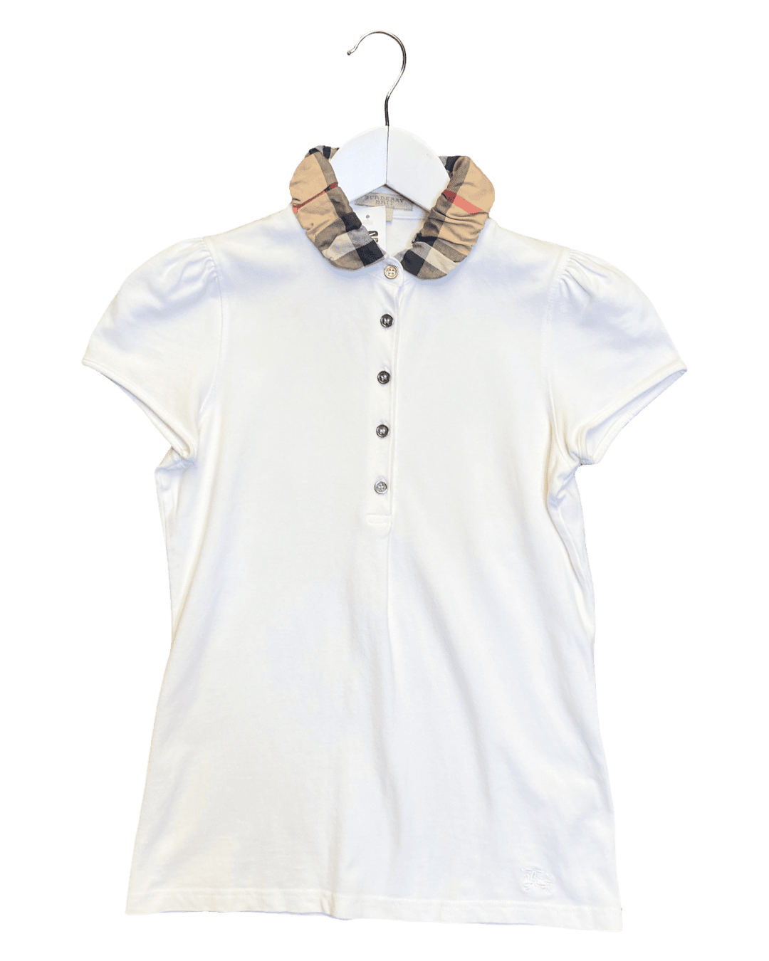 Size S | Burberry Brit Ruffle Plaid Polo Top