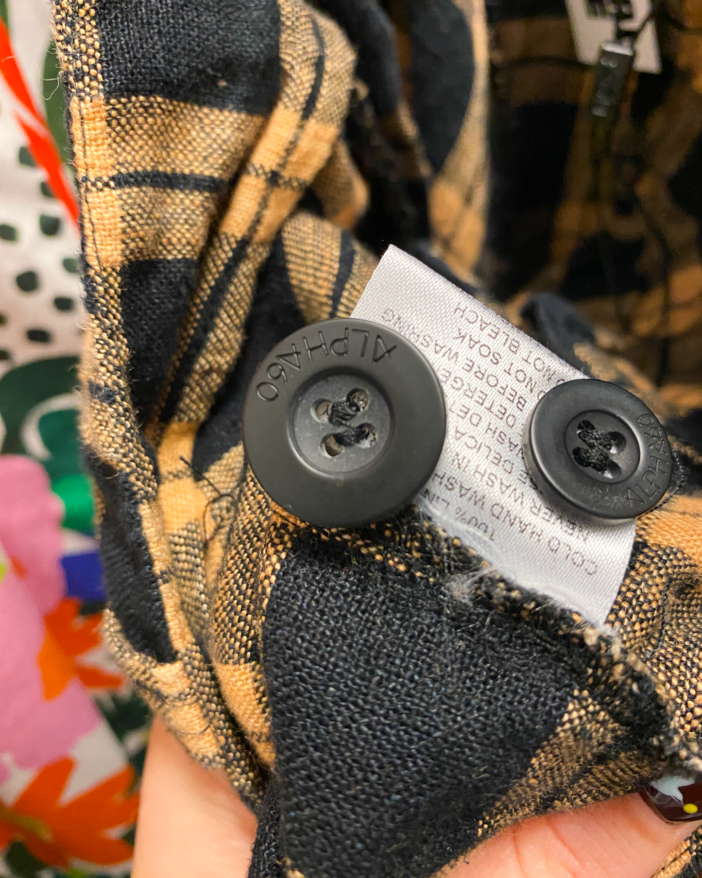 Size L | Alpha60 Wide Check Linen Pants